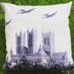 Lincoln Cathedral black and white cushion