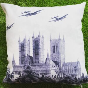 Lincoln Cathedral black and white cushion